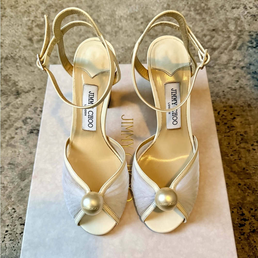 Jimmy Choo Sacaria 85 High Block Heels size 7.5 US